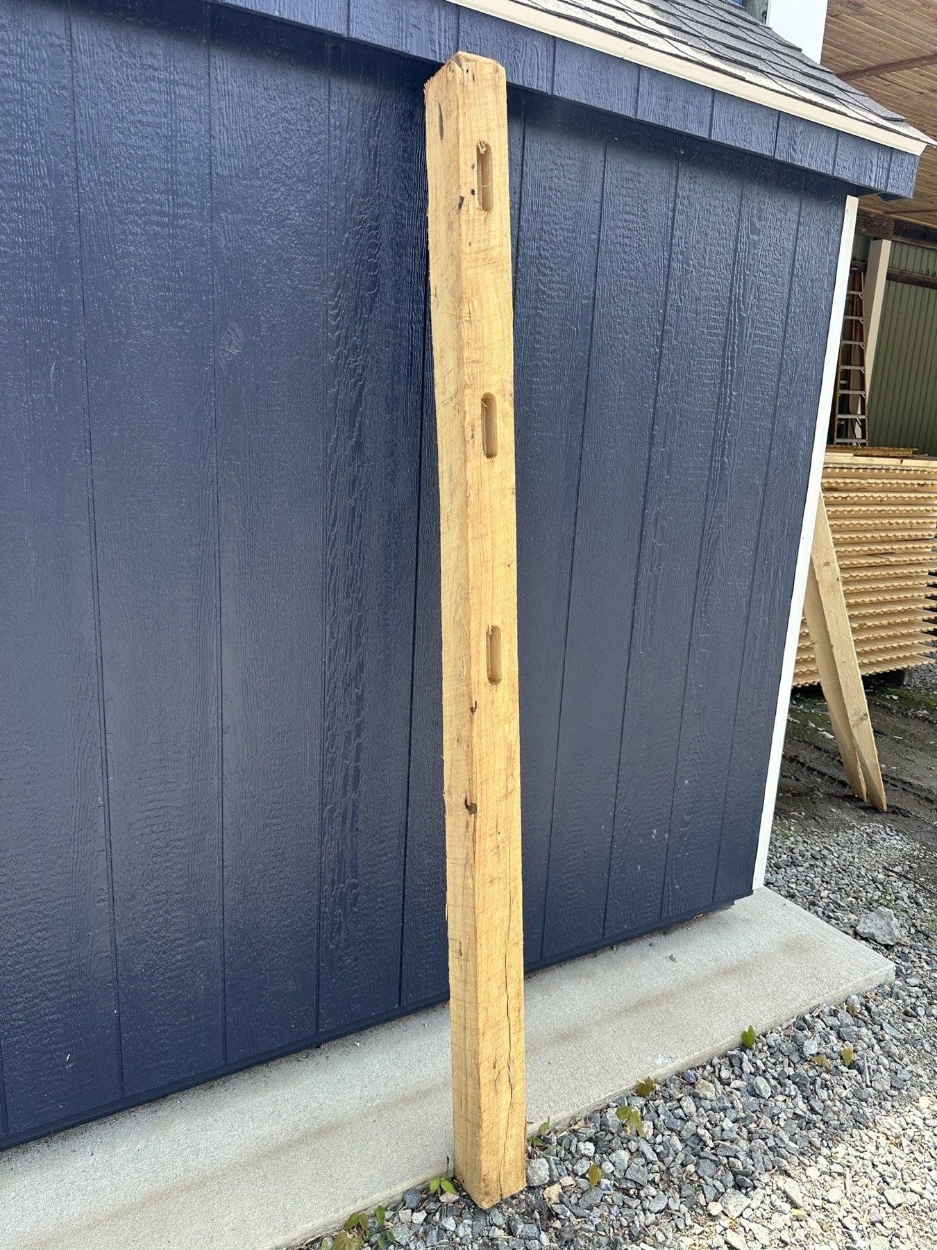 Natural Split Rail - 3-Hole Locust Corner Post - 7' - Cedartech - Unknown