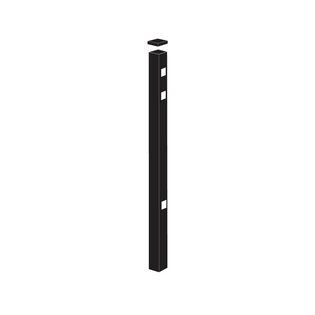 Heavy Duty Gate Post - 2" x 2" x 70" (G) - ActiveYards - Black