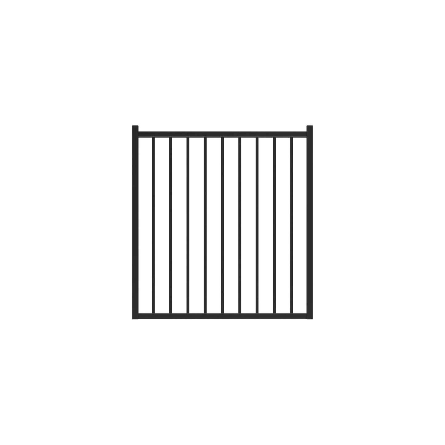 Bedrock Haven Series - Straight Gate - 4' x 4' - ActiveYards - Black