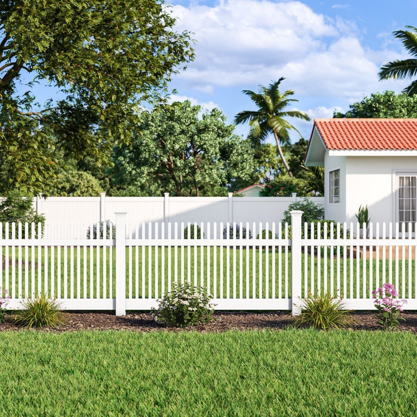 Chestnut Haven Series - Fence Panel - 4' x 8' - ActiveYards - White