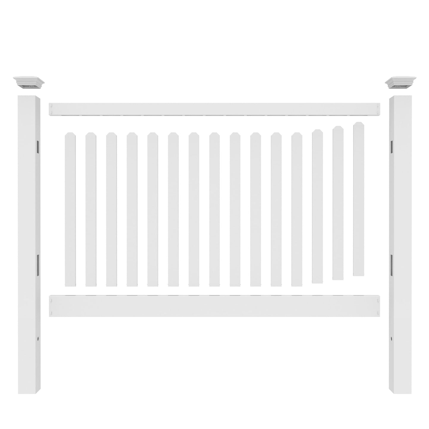Silverbell Haven Series - Fence Panel - 4' x 8' - ActiveYards - White