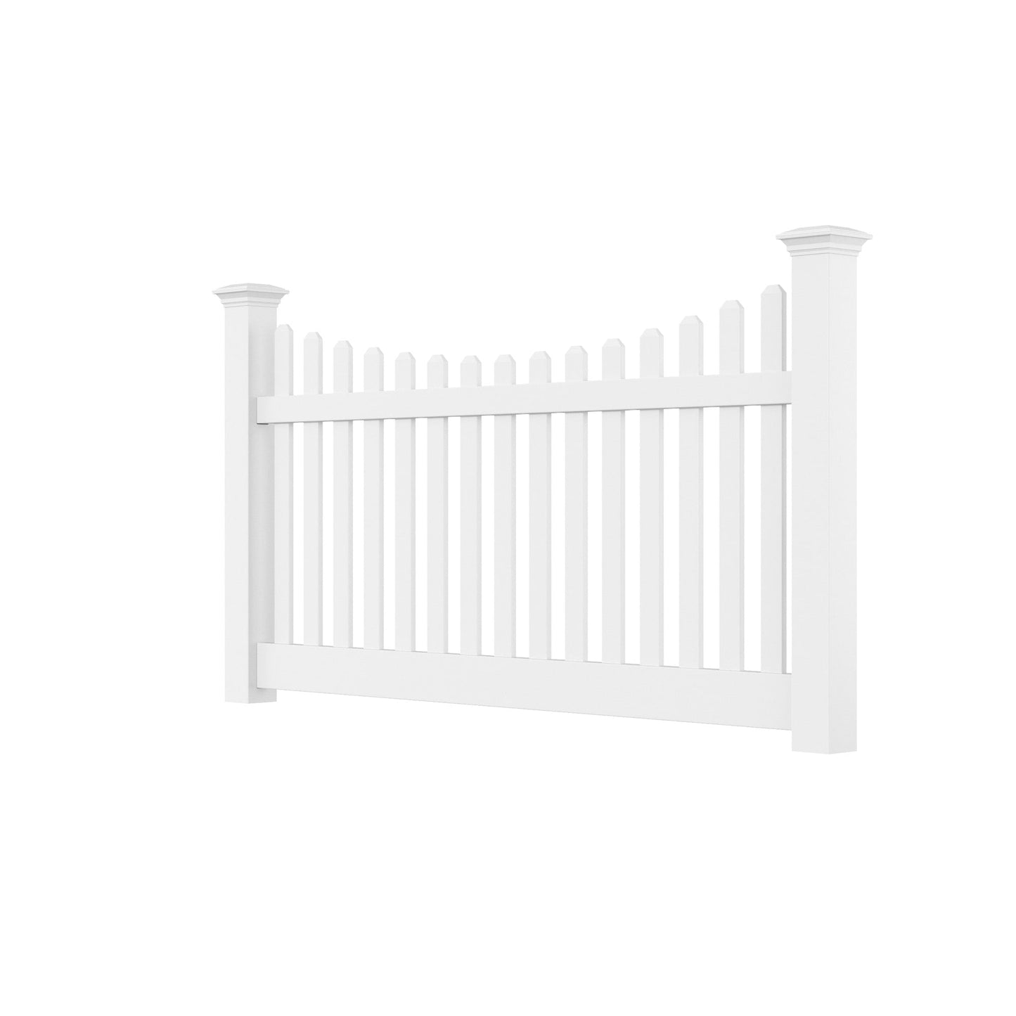 Silverbell Scallop Haven Series - Fence Panel - 4' x 8' - ActiveYards - White
