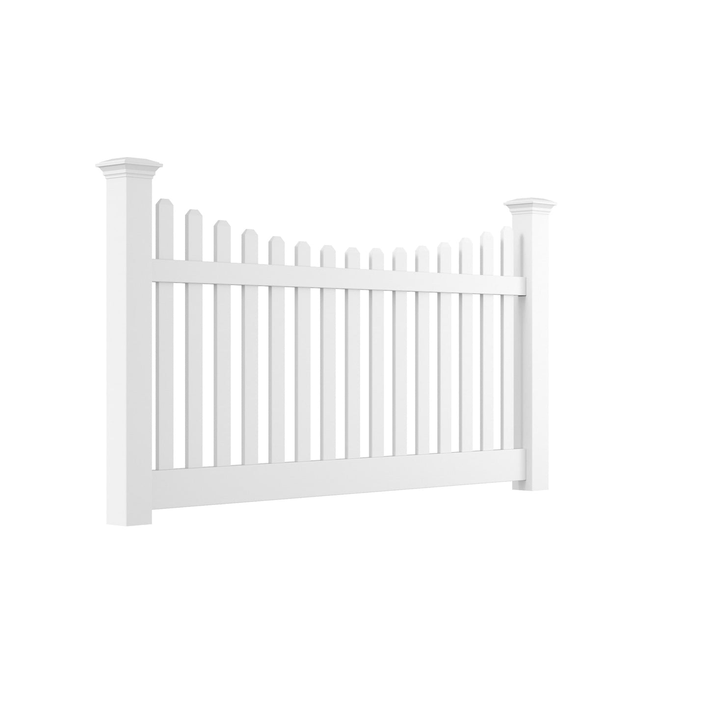 Silverbell Scallop Haven Series - Fence Panel - 4' x 8' - ActiveYards - White