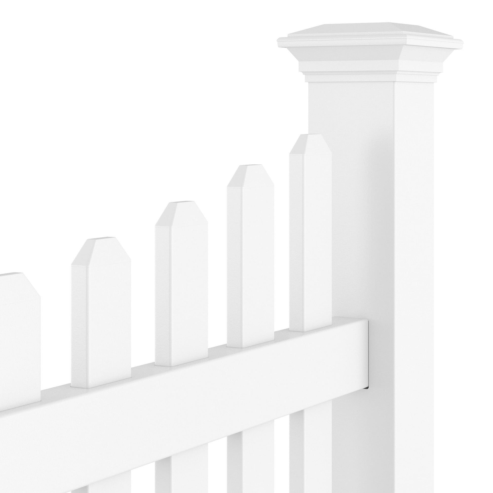 Silverbell Scallop Haven Series - Fence Panel - 4' x 8' - ActiveYards - White