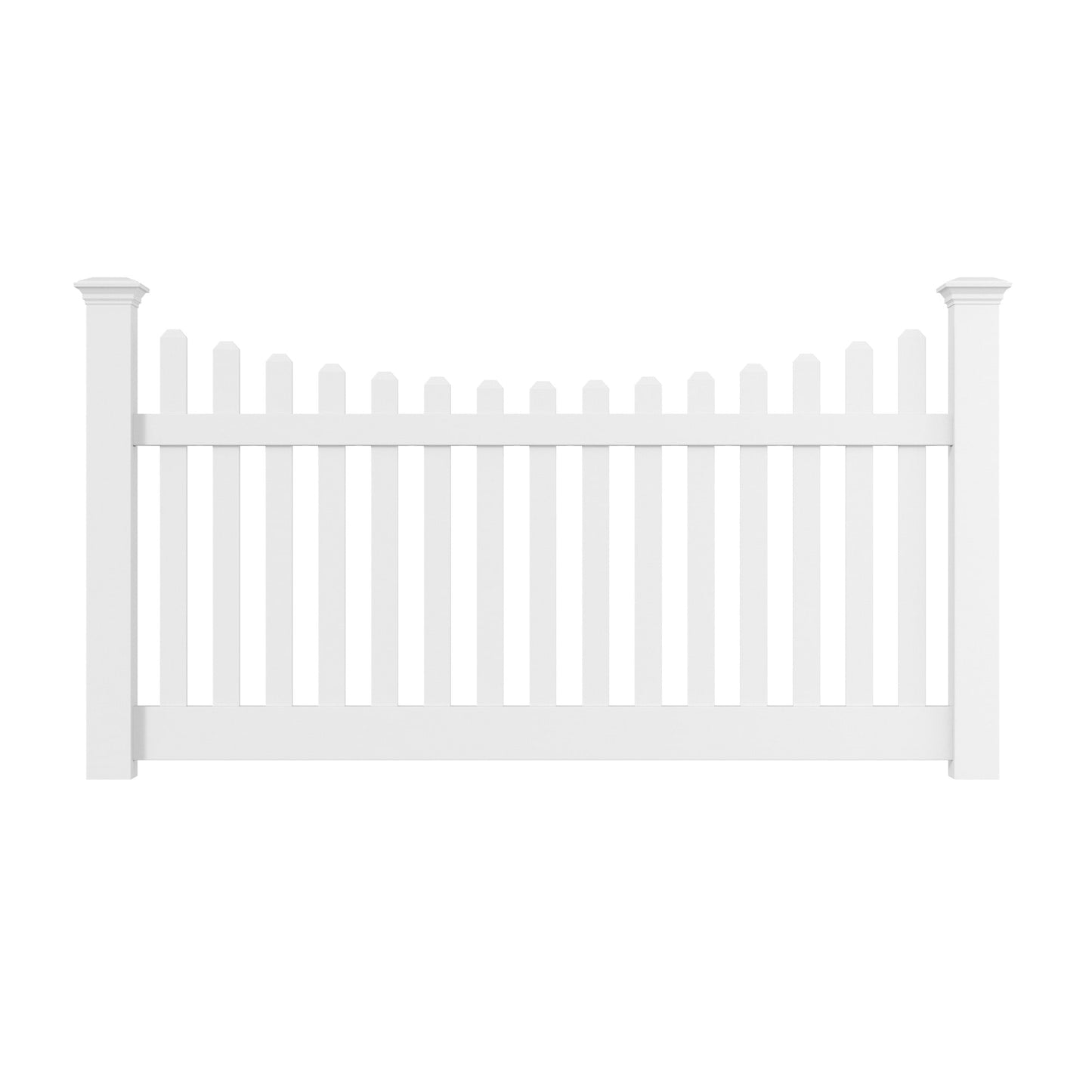 Silverbell Scallop Haven Series - Fence Panel - 4' x 8' - ActiveYards - White