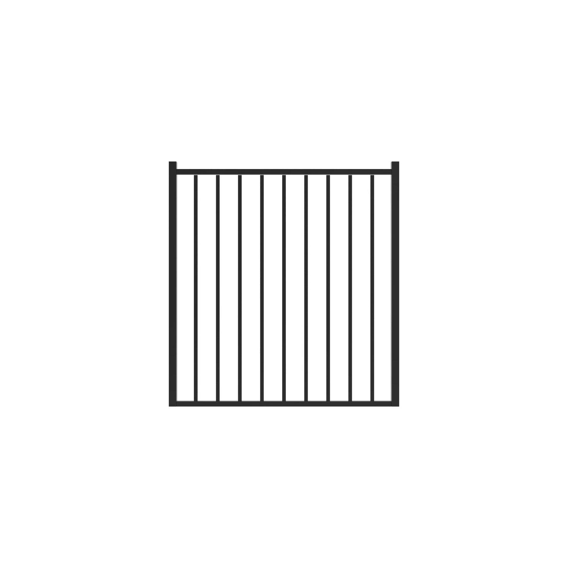 Bedrock Home Series - Straight Gate - 4' x 4' - ActiveYards - Black