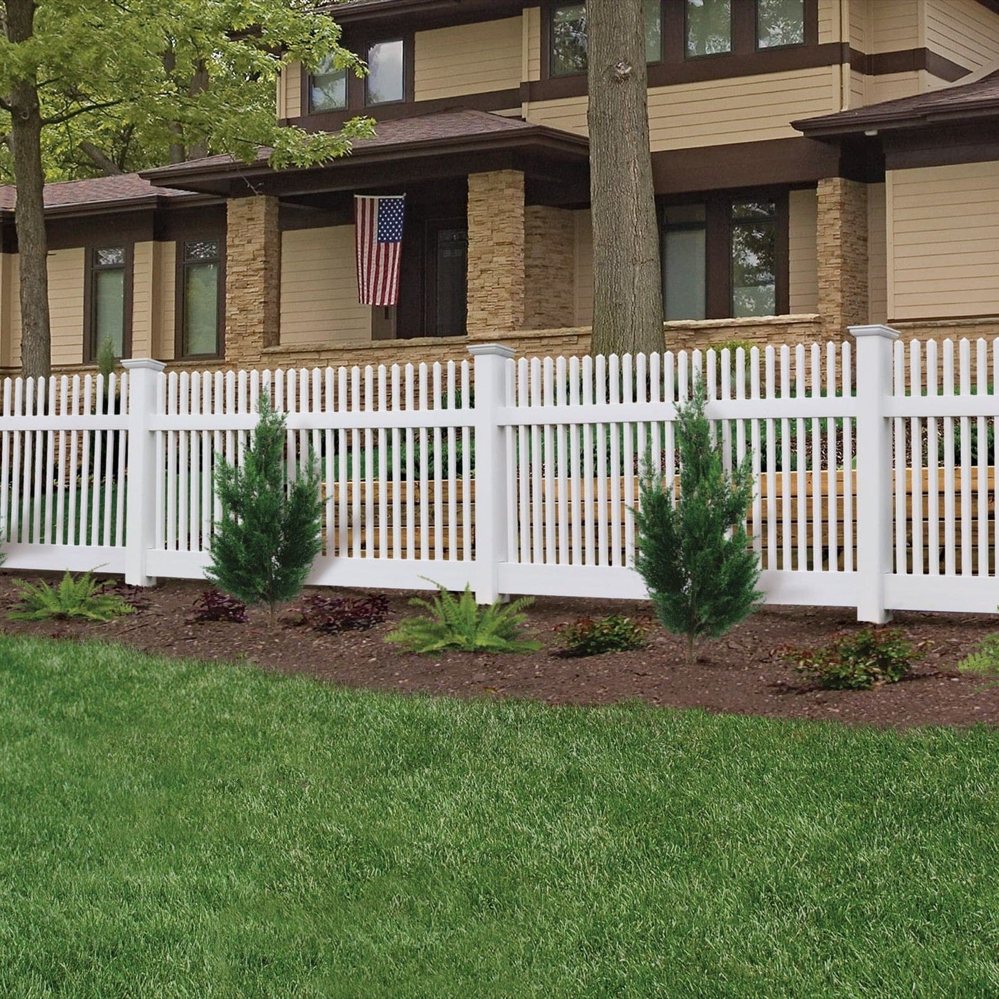 Chestnut Haven Series - Fence Panel - 4' x 8' - ActiveYards - White