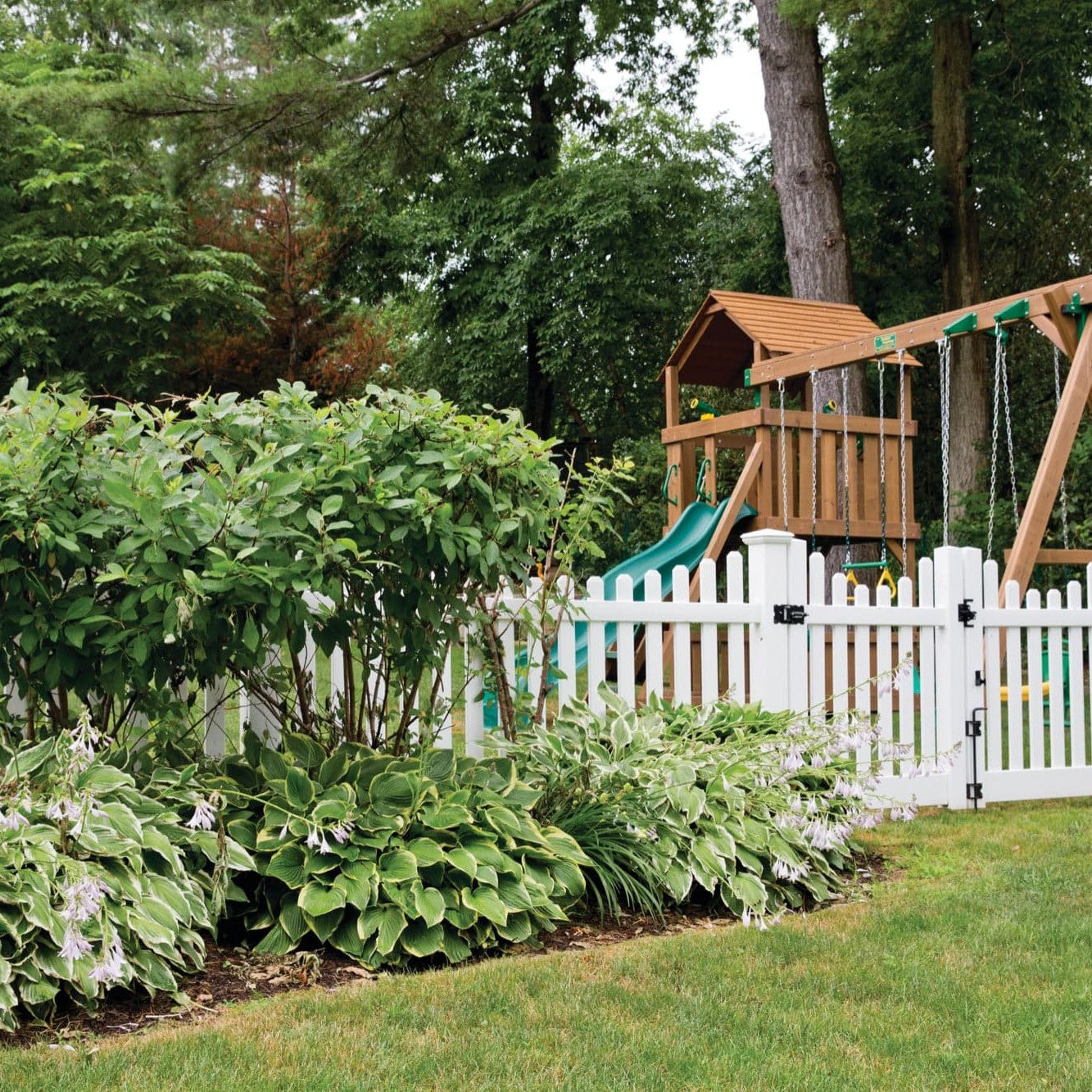 Silverbell Scallop Haven Series - Fence Panel - 4' x 8' - ActiveYards - White