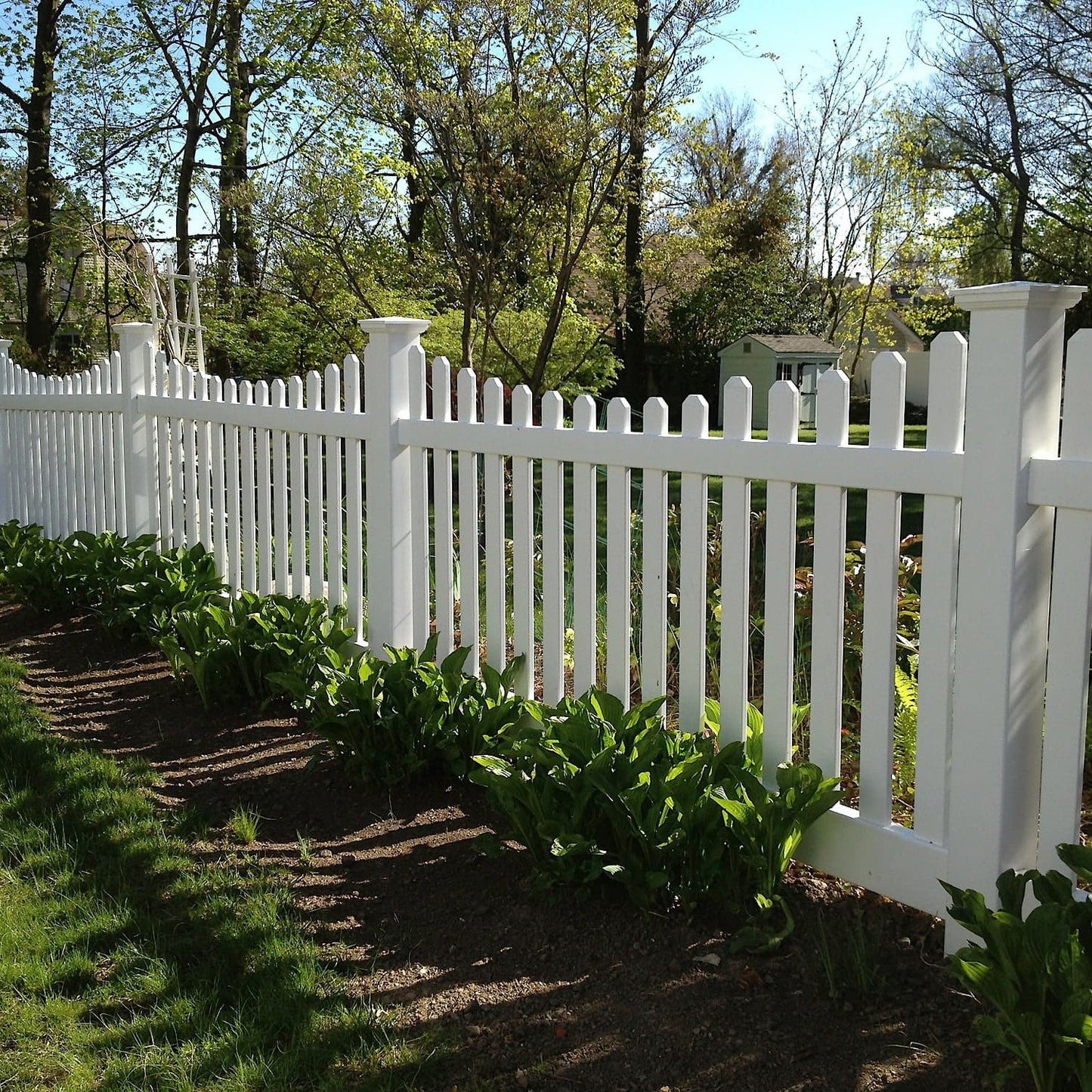 Silverbell Scallop Haven Series - Fence Panel - 4' x 8' - ActiveYards - White