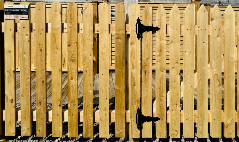 Contemporary Spaced Picket - 1" x 4" Pickets - Cedar Gate - 4' x 4' (Hardware Sold Separately)
