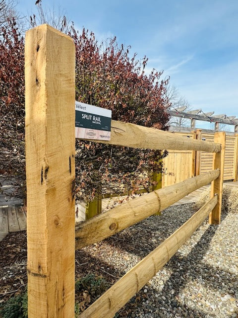 7' 3 Hole Locust CORNER POST - Split Rail - Natural