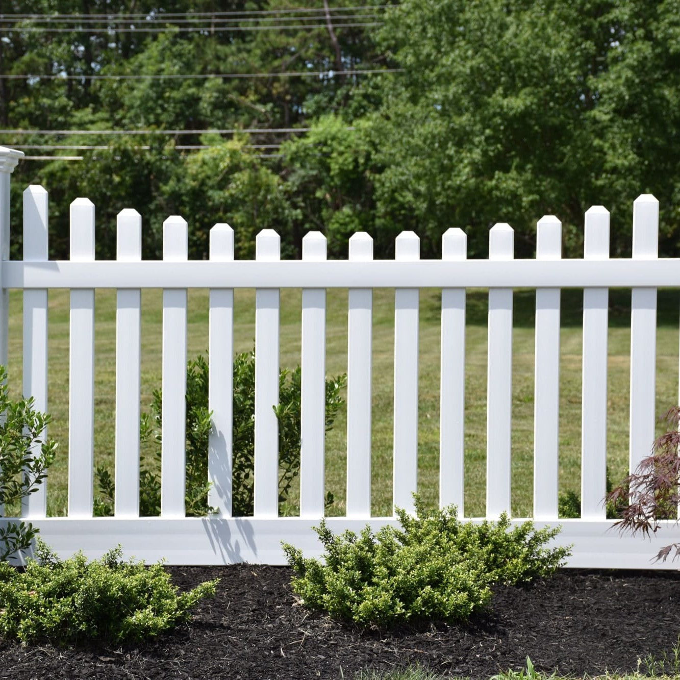 Silverbell Scallop Haven Series - Fence Panel - 4' x 8' - ActiveYards - White