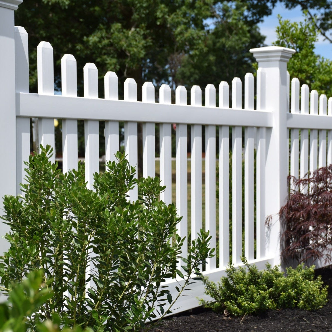 Silverbell Scallop Haven Series - Fence Panel - 4' x 8' - ActiveYards - White