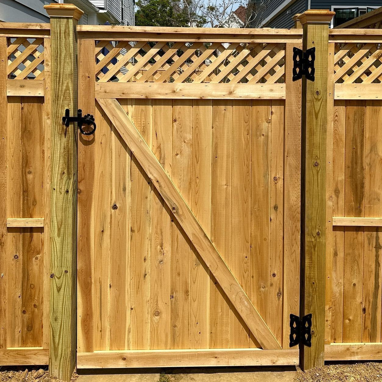 Wood fence gate