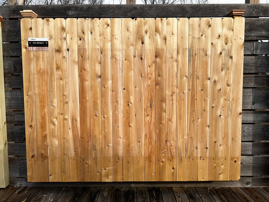 Privacy Solid Board - 1" x 5" Boards - White Cedar Fence Panel - 6' x 96"