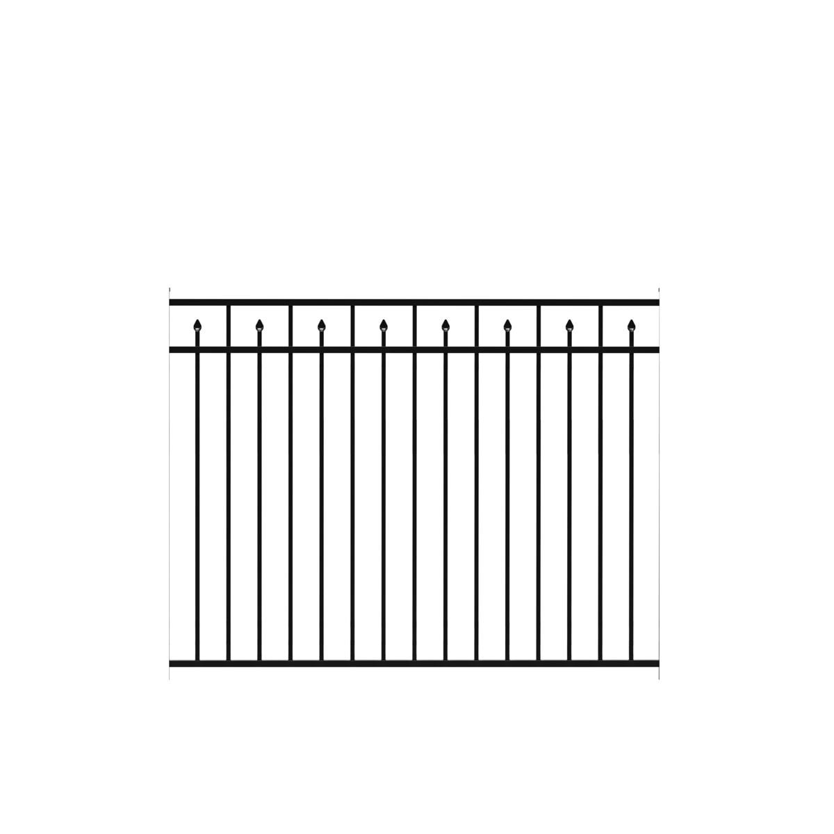 Amethyst DR Harbor Series - Fence Panel - 4½' x 6' Drop Rail - ActiveYards - Black