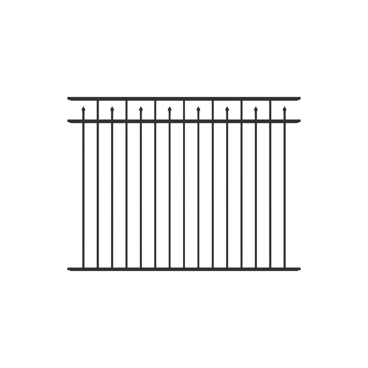 Amethyst DR Harbor Series - Fence Panel - 4½' x 6' Drop Rail - ActiveYards - Black