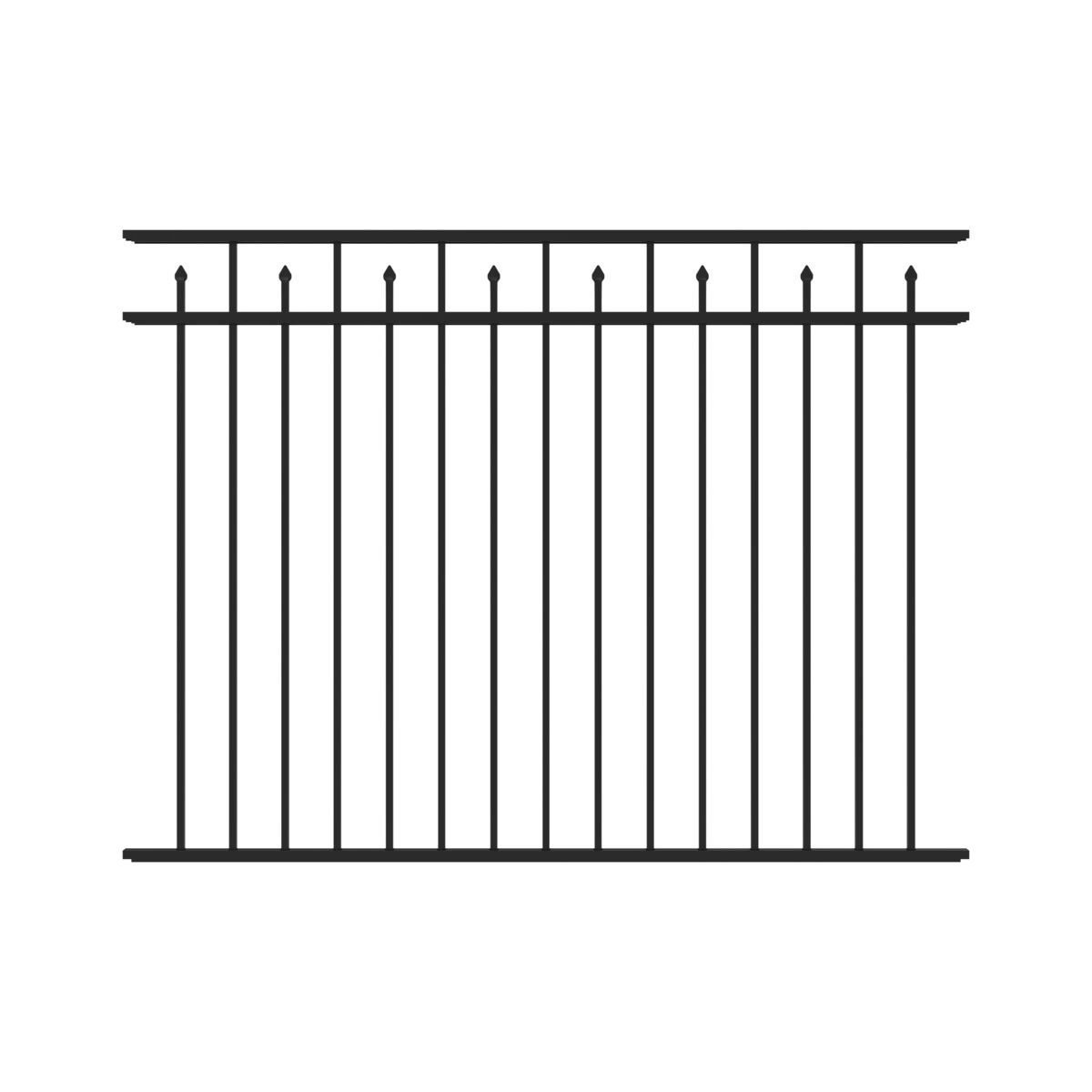 Amethyst DR Harbor Series - Fence Panel - 4½' x 6' Drop Rail - ActiveYards - Black