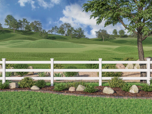 Ranch Rail 3-Rail Haven Series - Each - 1½" x 5½" x 96" - ActiveYards - White