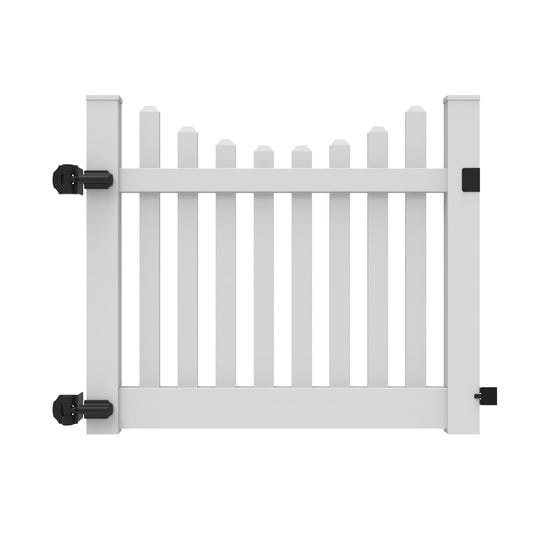 Silverbell Scallop Haven Series - Drive Gate - 4' x 58" - ActiveYards - White