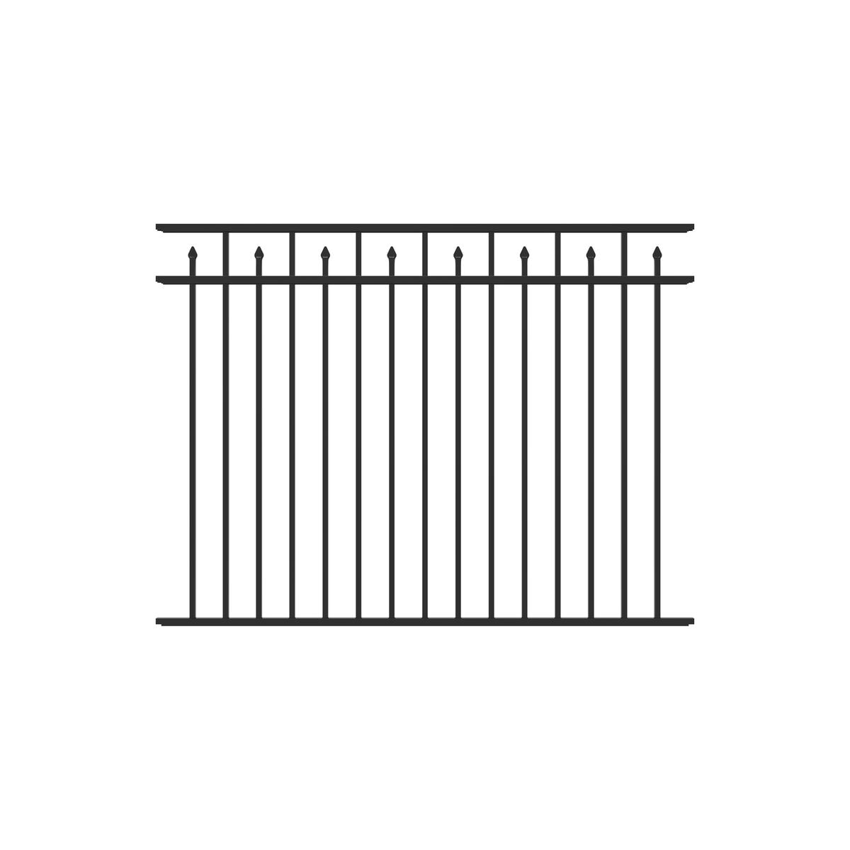 Amethyst DR Home Series - Fence Panel - 4½' x 6' Drop Rail - ActiveYards - Black