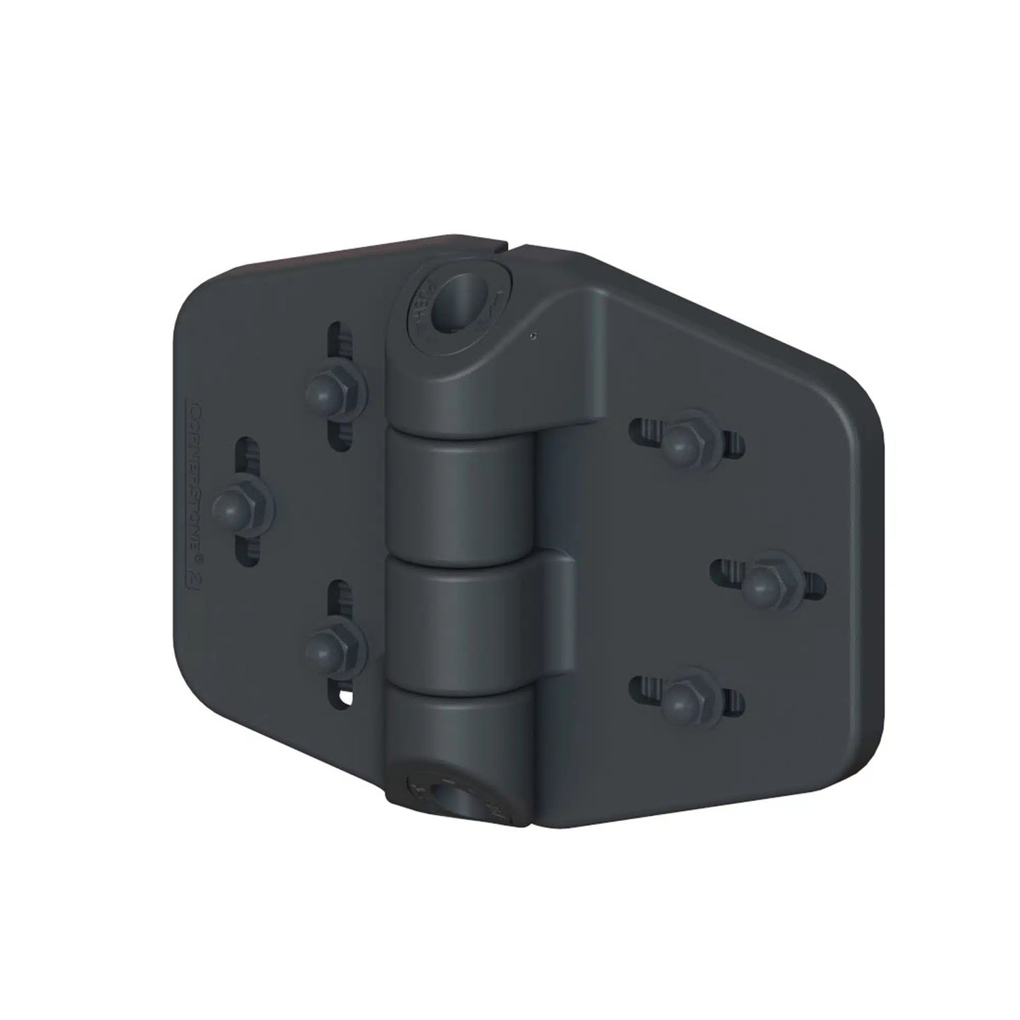 Black Cornerstone Self Closing Nylon Hinge Set (Pair) - Vinyl Gate