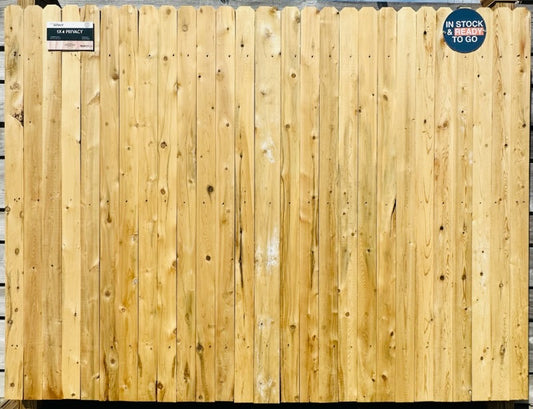 6' H x 8' W 1 X 4 Privacy / Solid White Cedar Panel - Cedartech Select