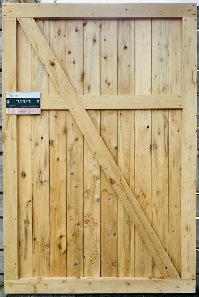 Privacy Tongue & Groove - 1" x 5" Boards - White Cedar Gate - 6' x 4' (Hardware Sold Separately)