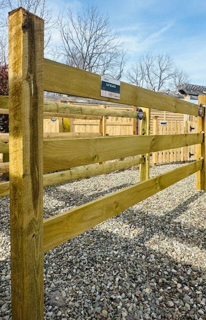 7' 3 Hole Treated LINE POST - Slip Board - Treated